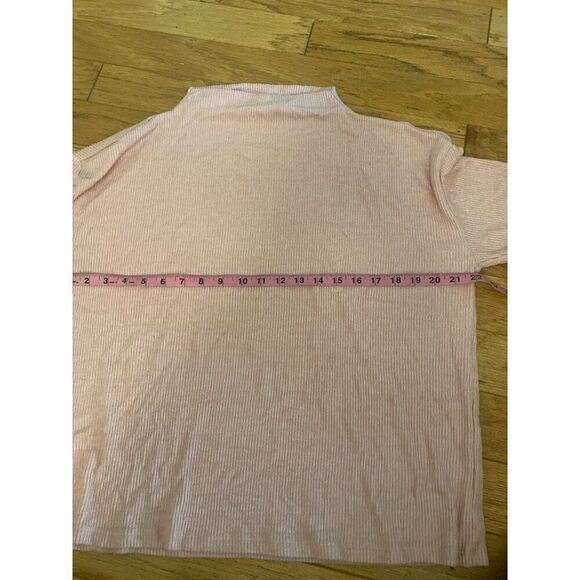 Gap Womens Ribbed Long Sleeve mock neck Light Pink sweater top size large - Picture 4 of 7